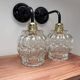 Pair of antique glass wall sconces