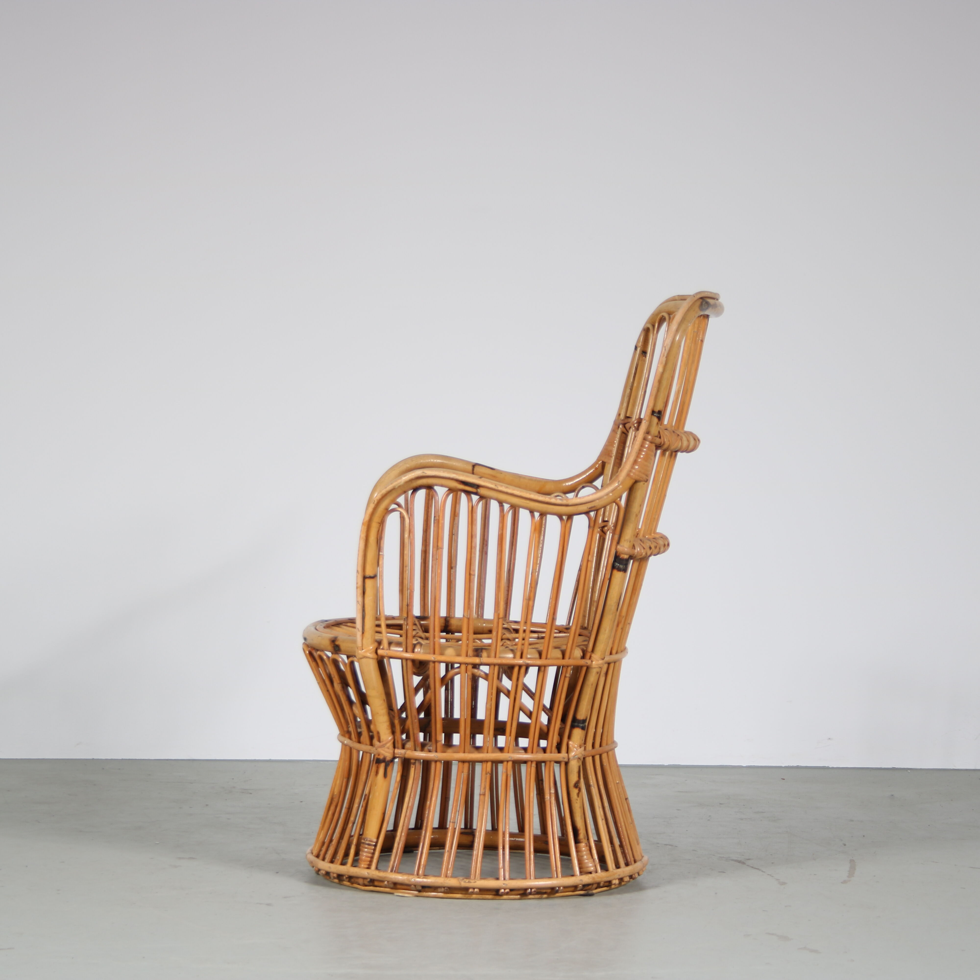 1950s rattan armchair from the Netherlands