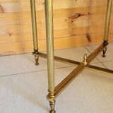 Glass and brass coffee table