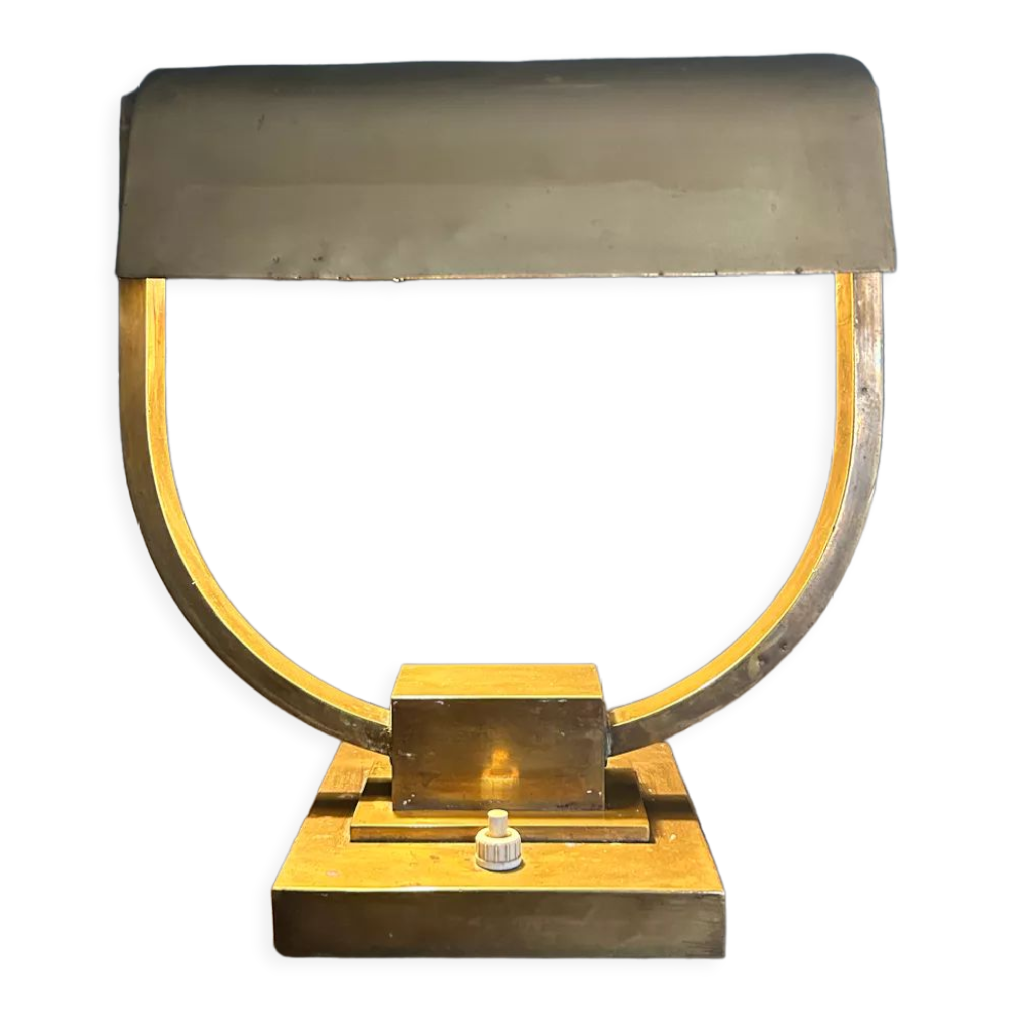Adjustable lamp art deco modernist vintage solid brass, France 1930