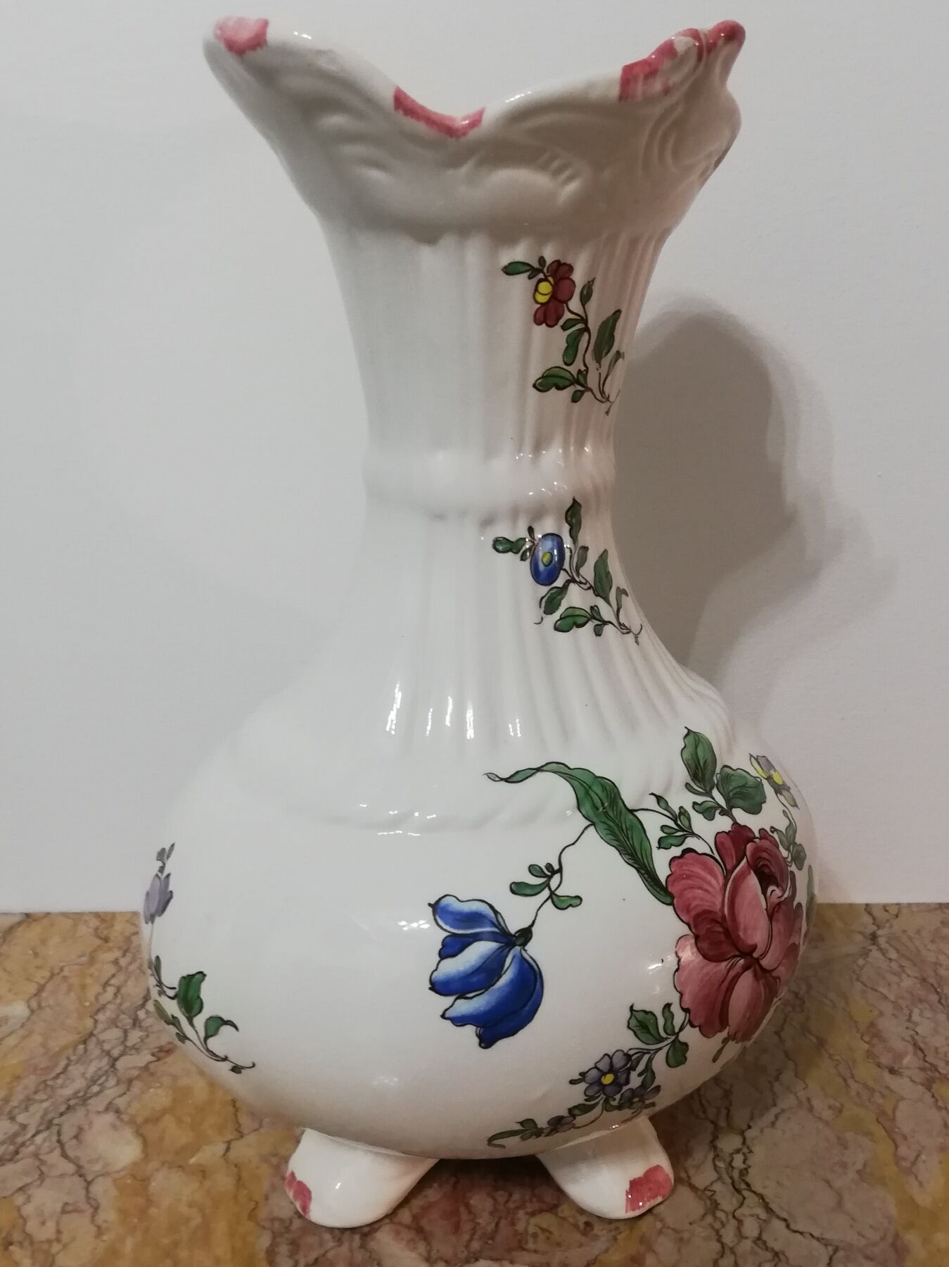 Ceramic vase with floral decoration