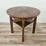 Art Decò Round Walnut Coffee Table