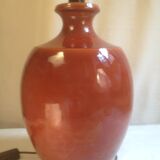 Ochre ceramic lamp base with bamboo decoration