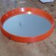 Vintage mirror round plastic orange