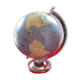 Vintage world map, chrome base