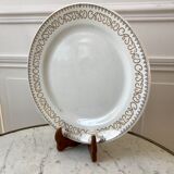 Round dish alphabet Digoin Sarreguemines registered model "Casino" 50s