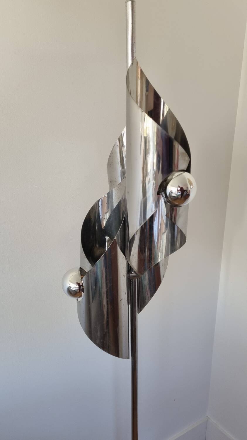 Space Age stainless steel floor lamp