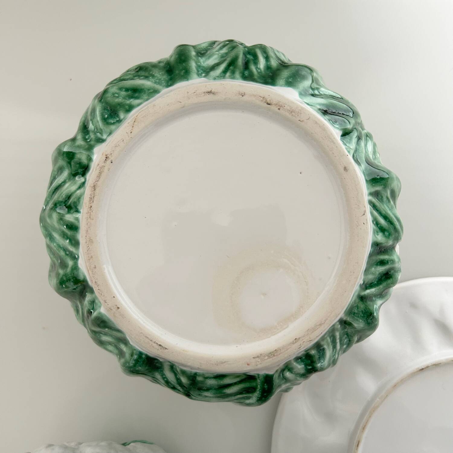 Cauliflower soup tureen in slipware