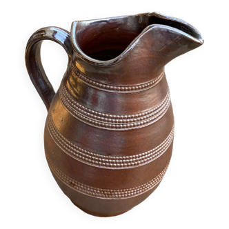 Varnished stoneware pitcher