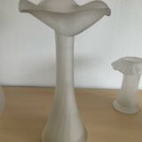 Série 4 vases vintage en verre dépoli
