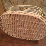 Basket with metal and wicker handles