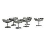6 shiny stainless steel dessert bowls