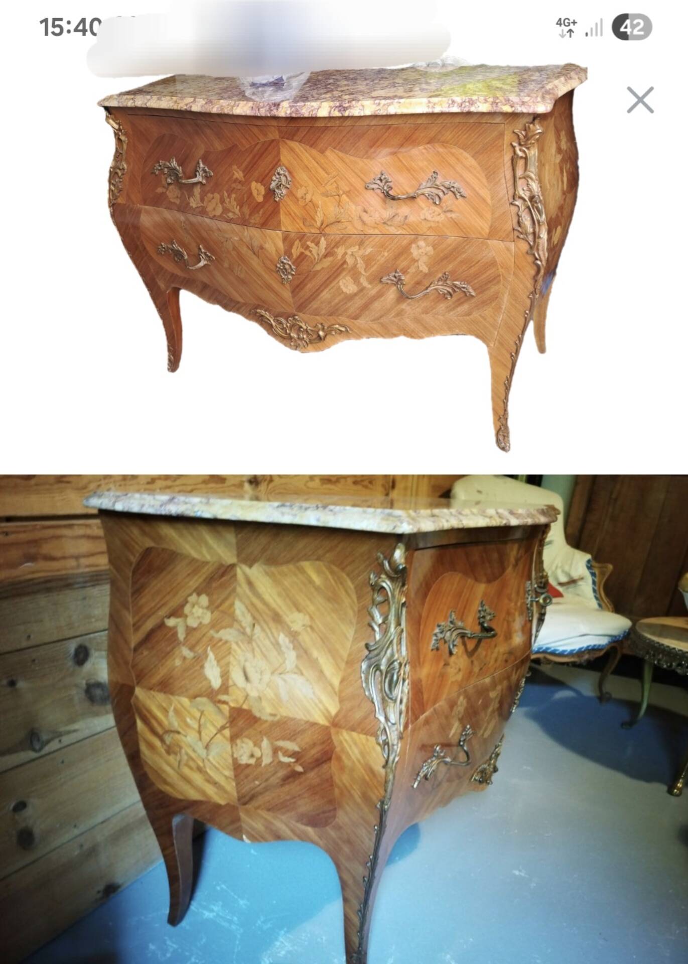 Curved chest of drawers