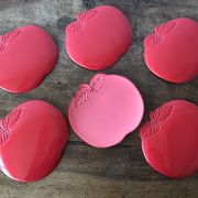 6 dessous de verre rouge vintage