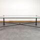 Vintage table, brass glass metal, circa 1950