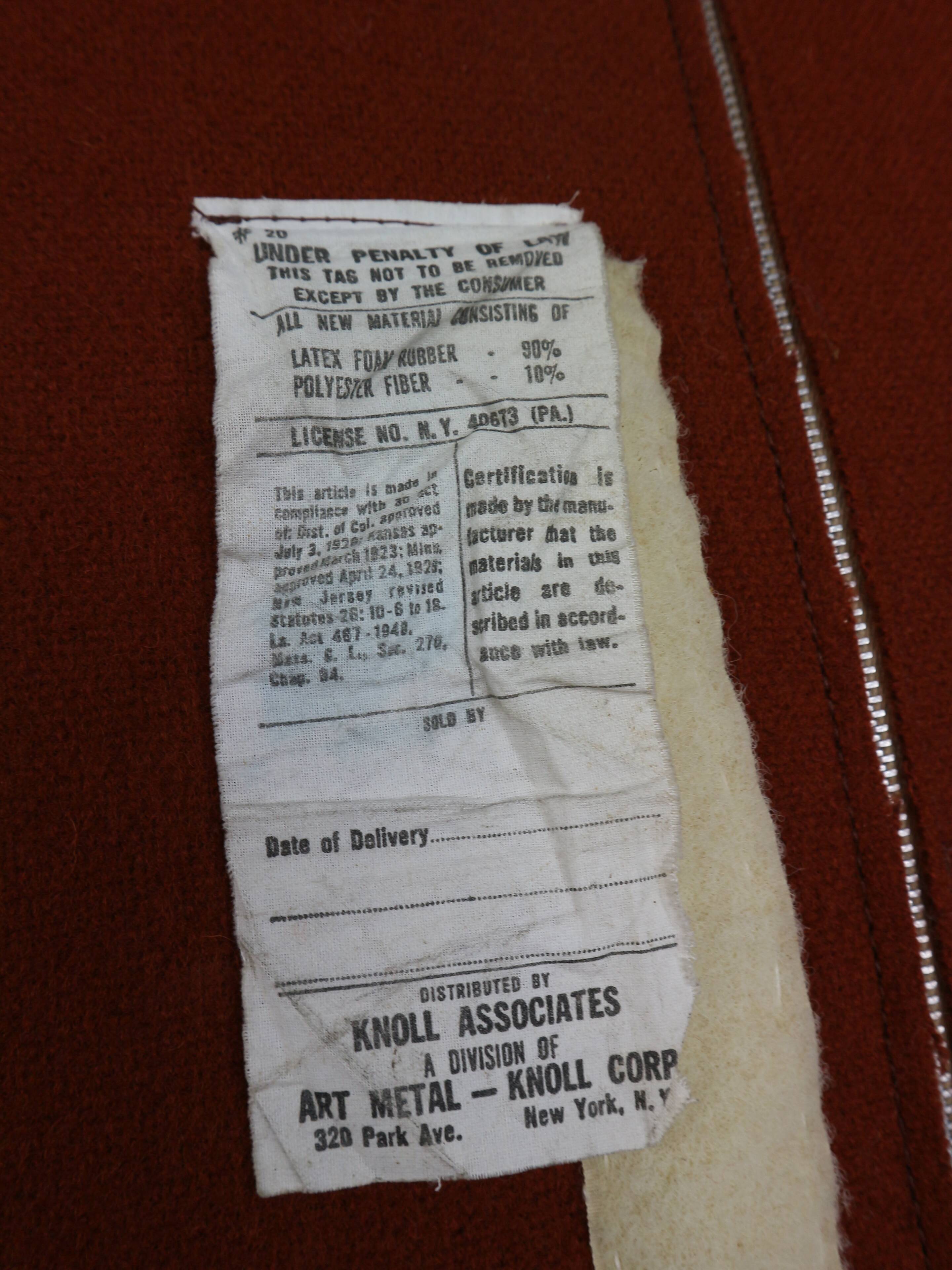 Early bronze lounge chair by Warren Platner for Knoll 1960s in rust red