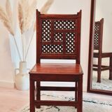 Chaise moucharabieh en bois exotique