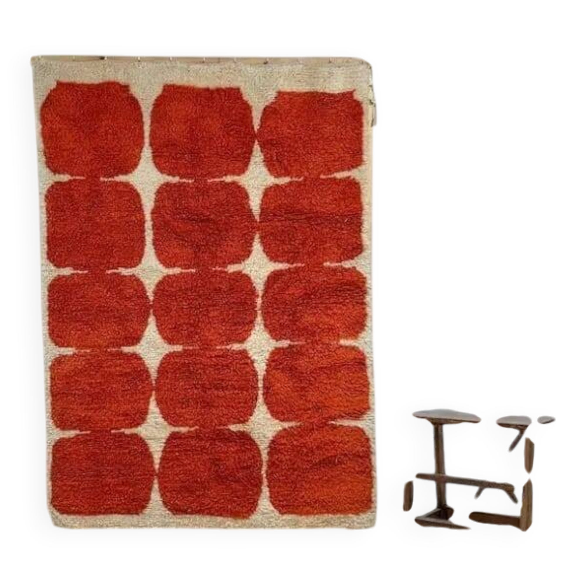 Handmade traditional pure wool rug size 2/3 m
