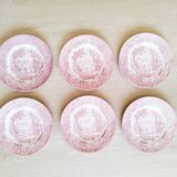 6 Dessert plates in red English porcelain, England