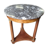 Gueridon sellette empire plateau marbre