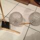 Lustre 4 boules de verre et laiton design