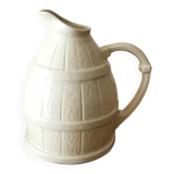 Pichet Tonneau Vintage, Barbotine blanc cassé