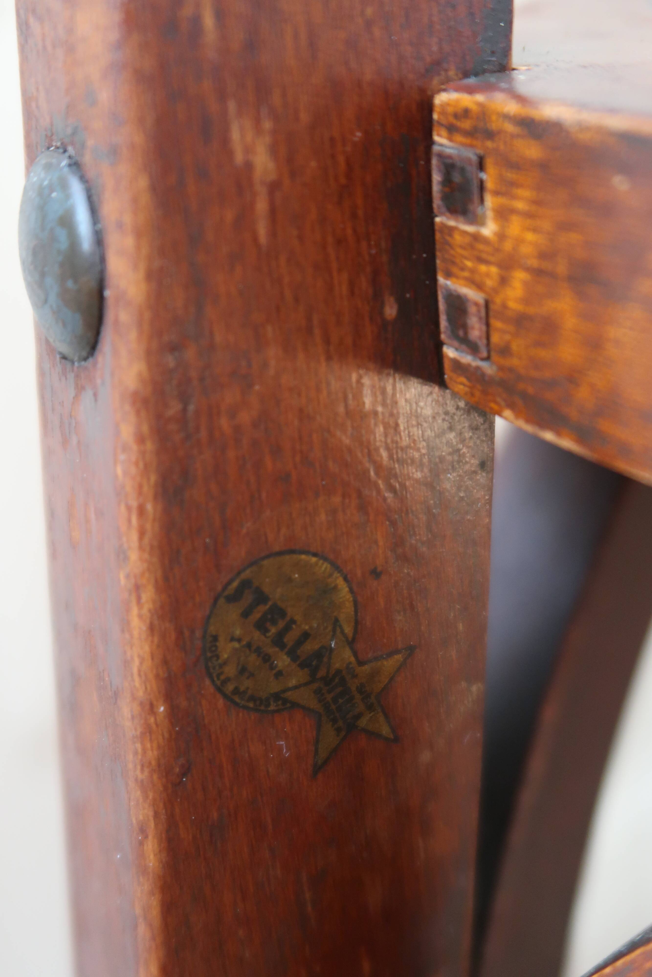 Pair of patinated bistro chairs
