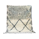 Authentic handmade pure wool rug in black and white, size 1.5/2.5 m.