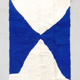 Moroccan Berber Beni Ouarain rug with blue patterns, 2.40x1.60m