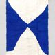 Tapis berbère marocain Beni Ouarain à motifs bleu 2,40x1,60m