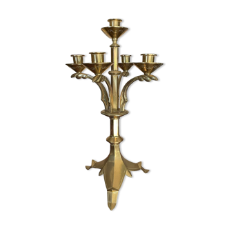 Solid brass tripod candlestick