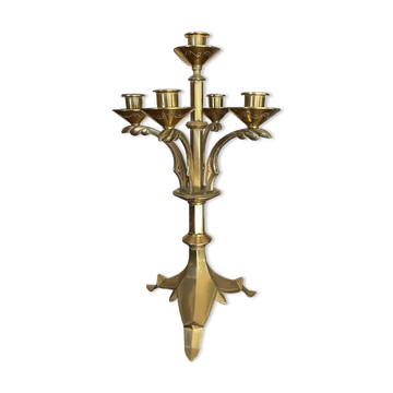 Solid brass tripod candlestick