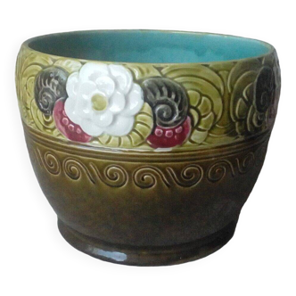 Orchies france faience slip camera pot art nouveau period