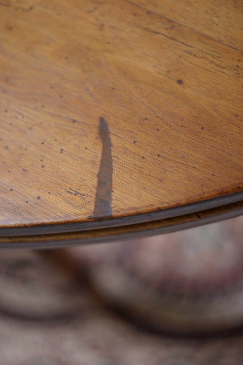 Ancient half moon walnut table