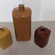 Set of 3 coloured earthenware vases Les Jardins d'Ulysse, France circa 1990