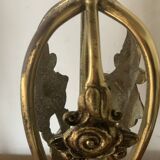 Pair of vintage brass table lamps in art nouveau style