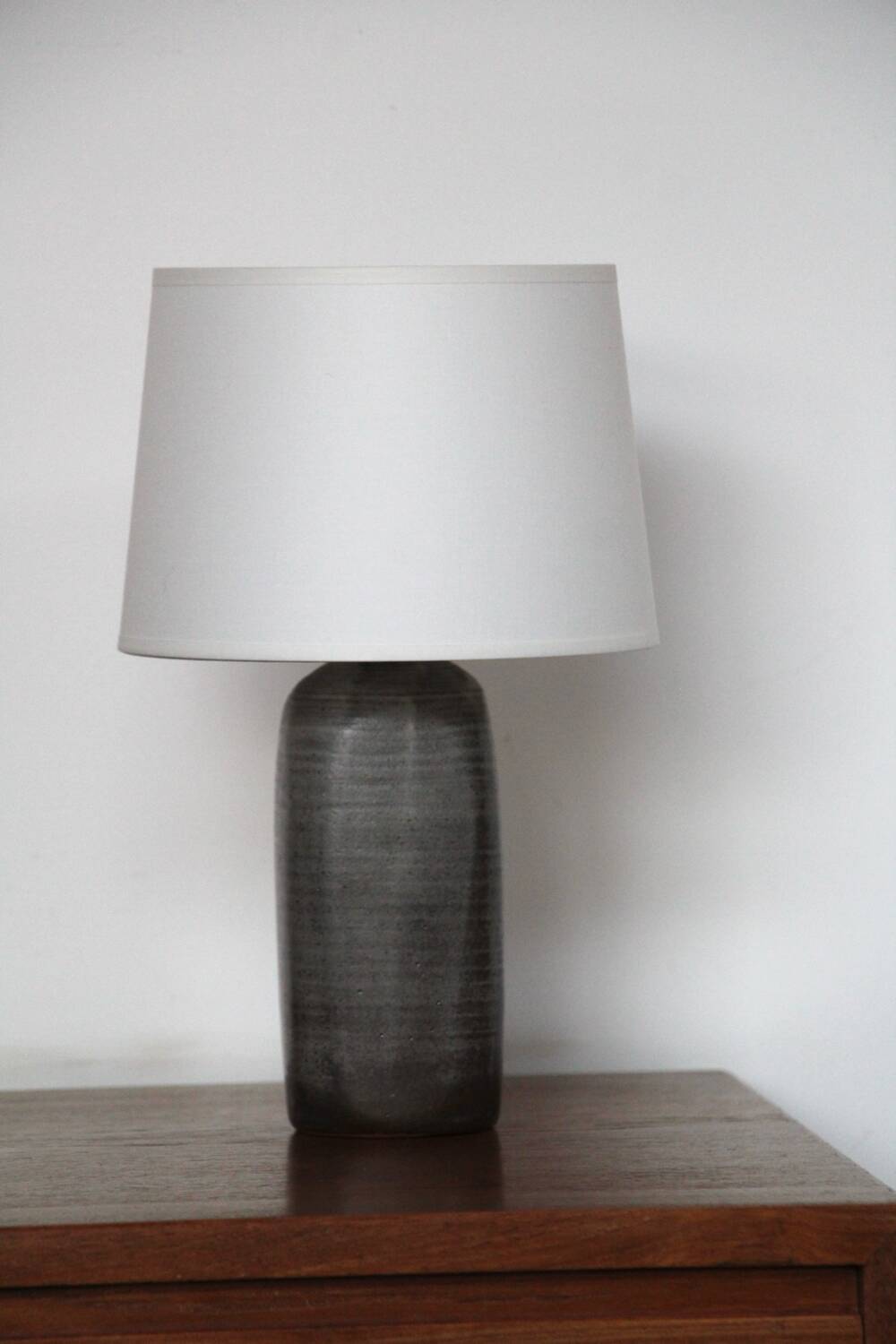 Enamelled stoneware ceramic lamp France 1970