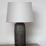 Enamelled stoneware ceramic lamp France 1970