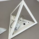 Original cubic satin white glass wall light by glashütte limburg, germany 1980s