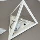 Original cubic satin white glass wall light by glashütte limburg, germany 1980s