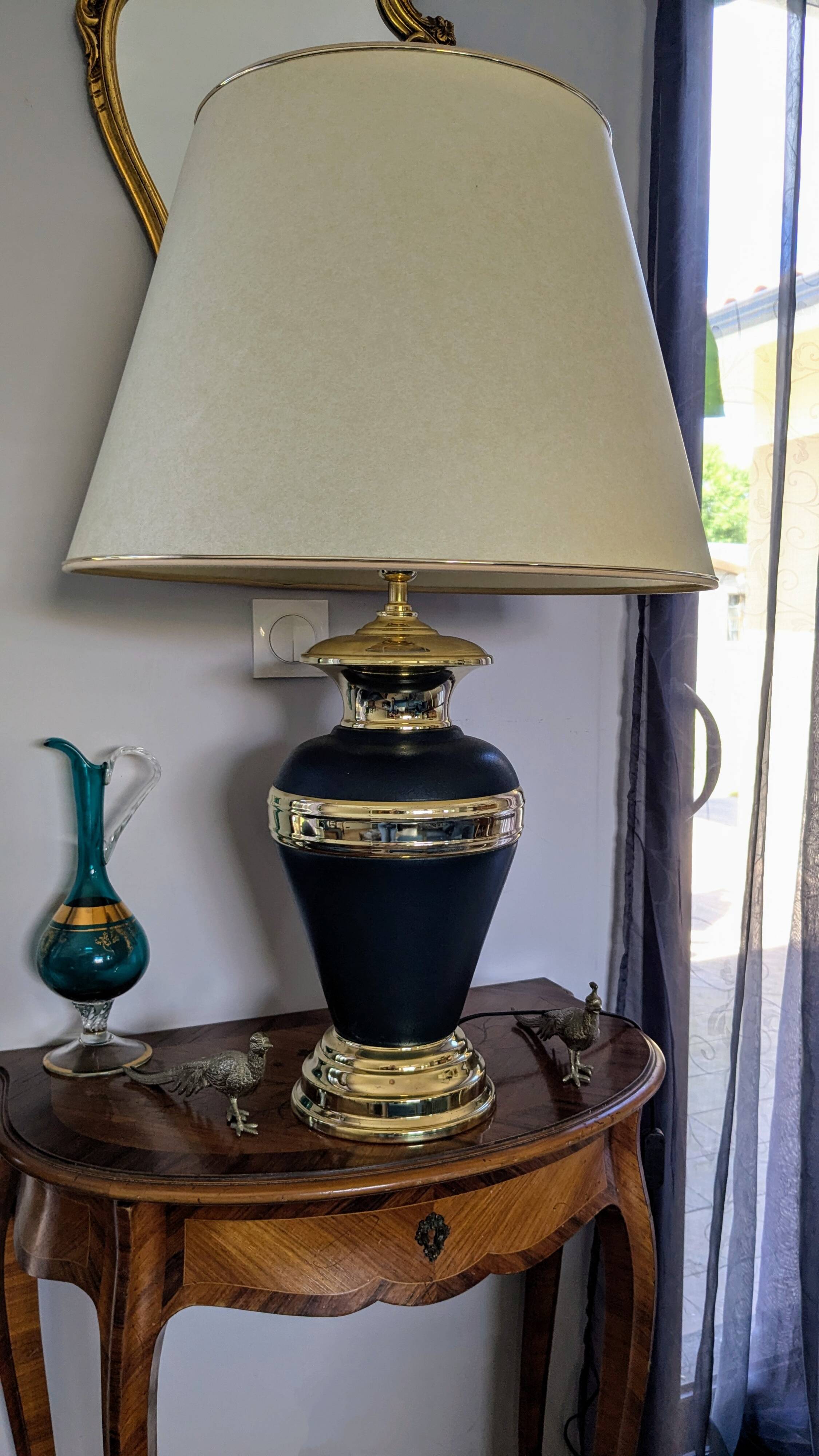 Vintage black and brass living room lamp
