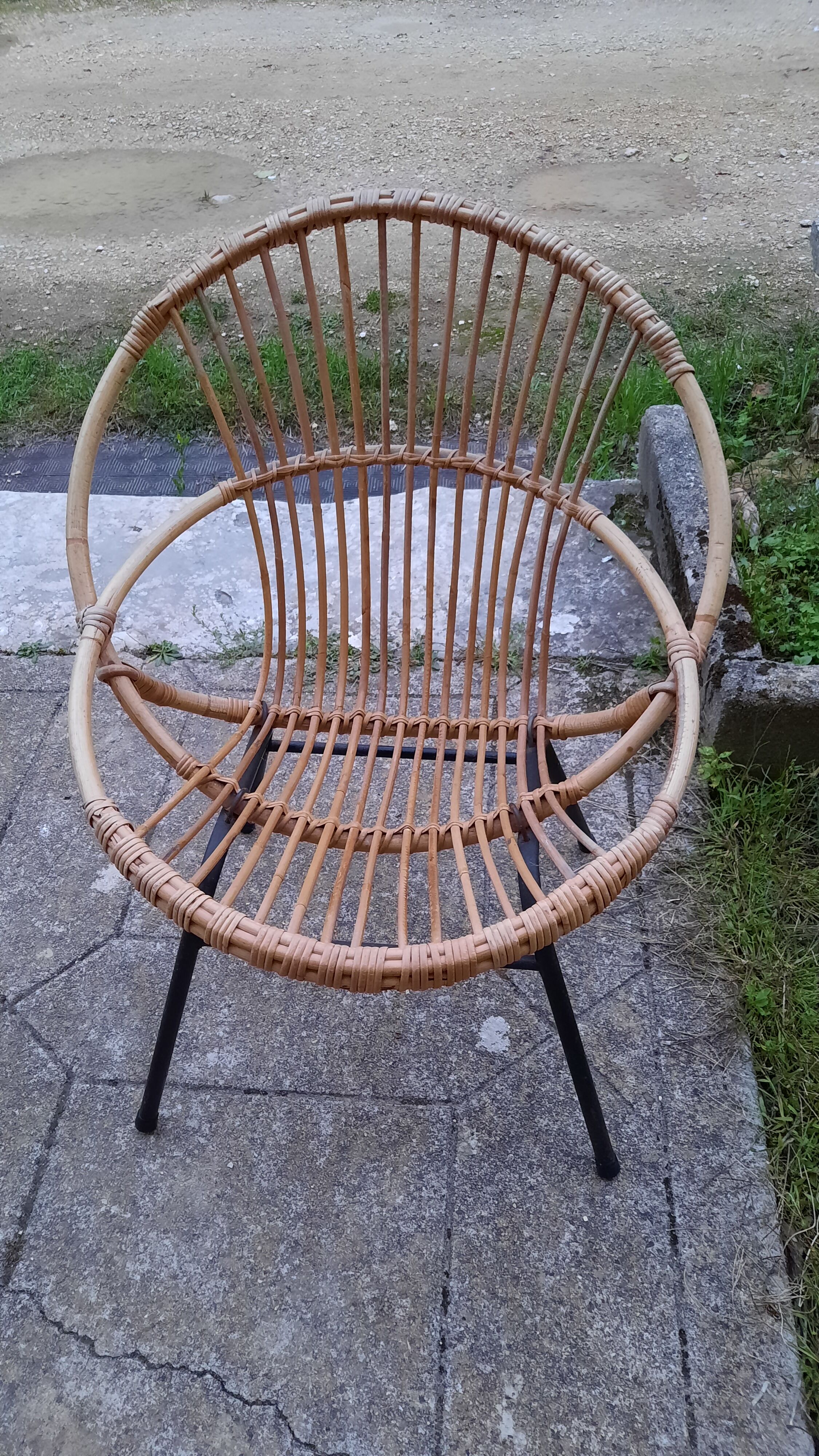 Salon en rotin vintage