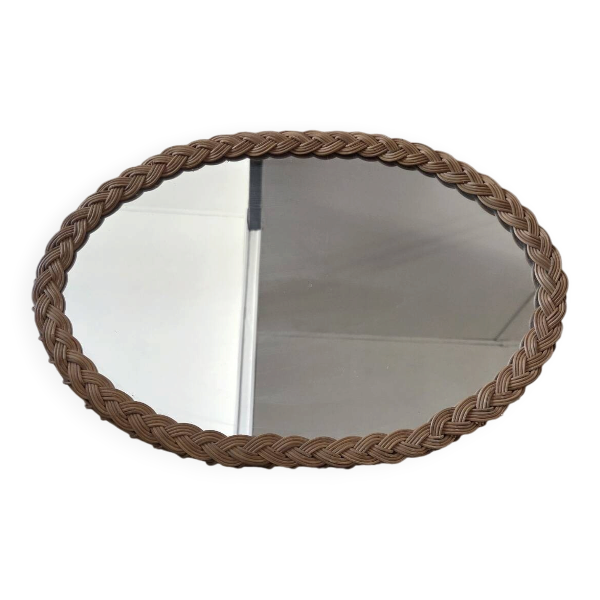 Rattan mirror from the 60s/70s.