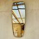 Large asymmetrical mirror metal gold vintage 1960 60 design mirror