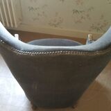 Pair of sculptural Bergère barrel armchairs