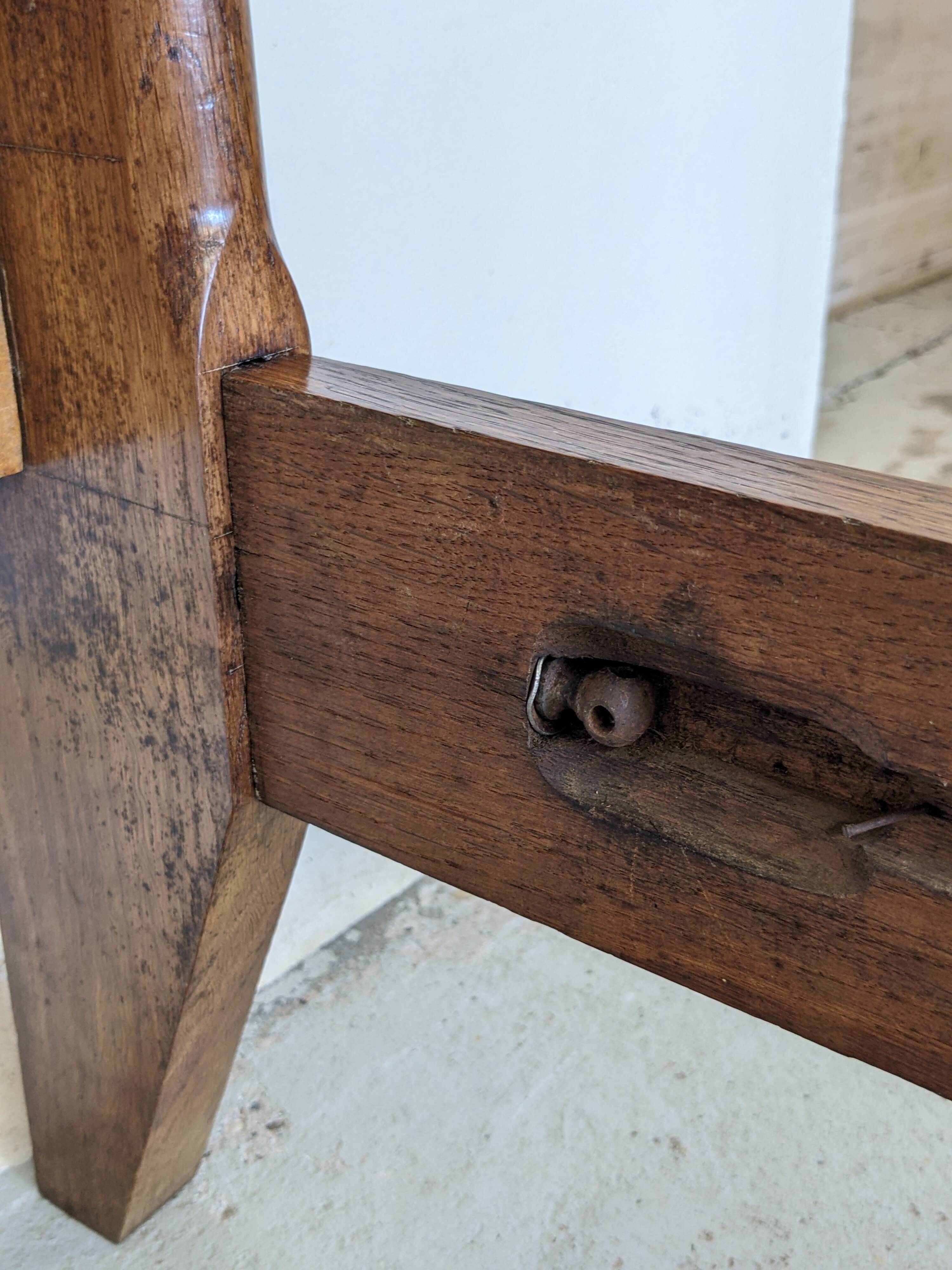 Double bed from Atelier Saint-Sabin in solid oak with lattices - 1950s