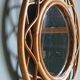 Miroir rond en rotin France 1960