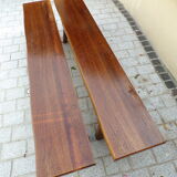 Pair of brutalist elm benches