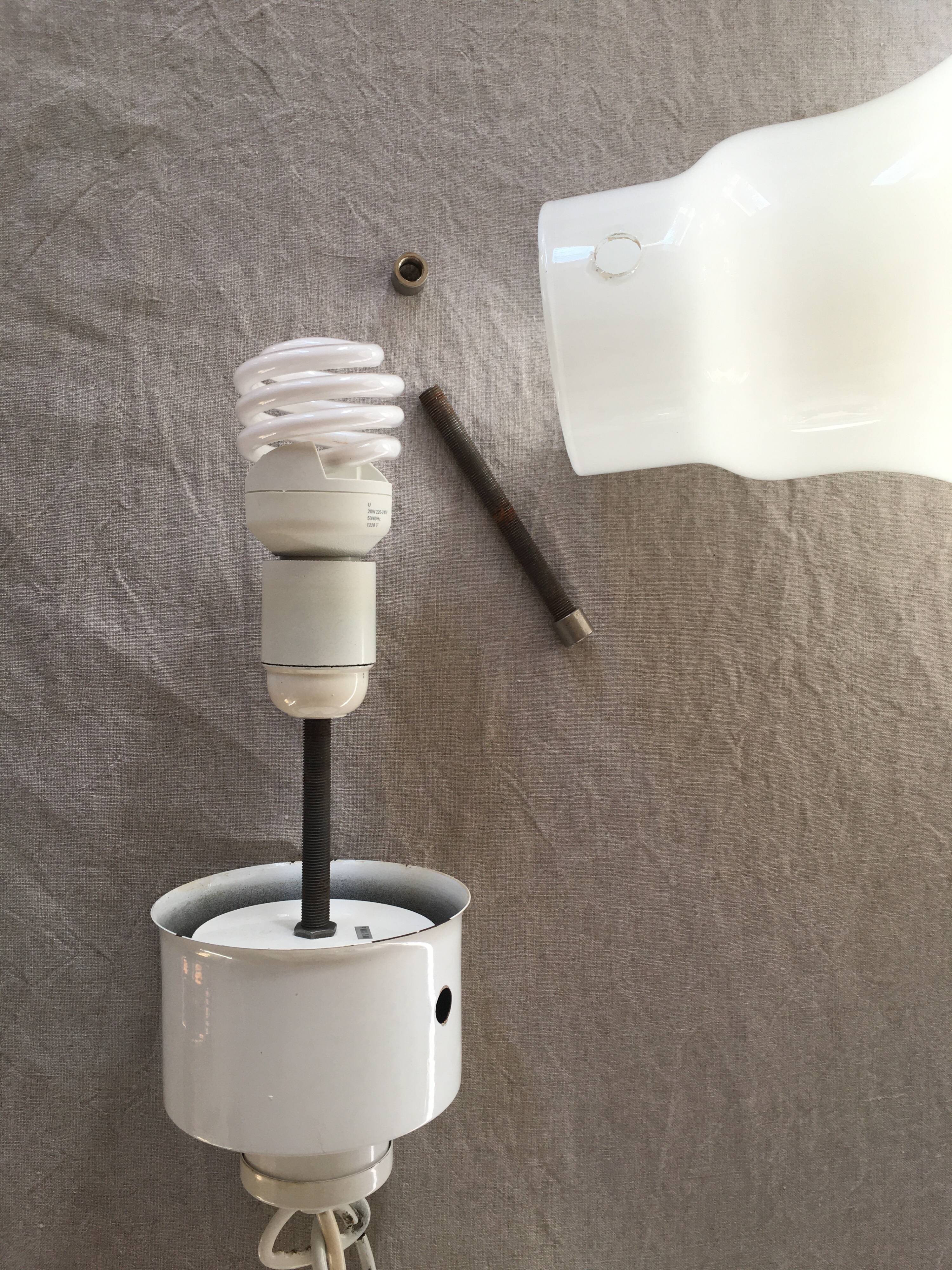 Glass bulb hanging lamp 1980