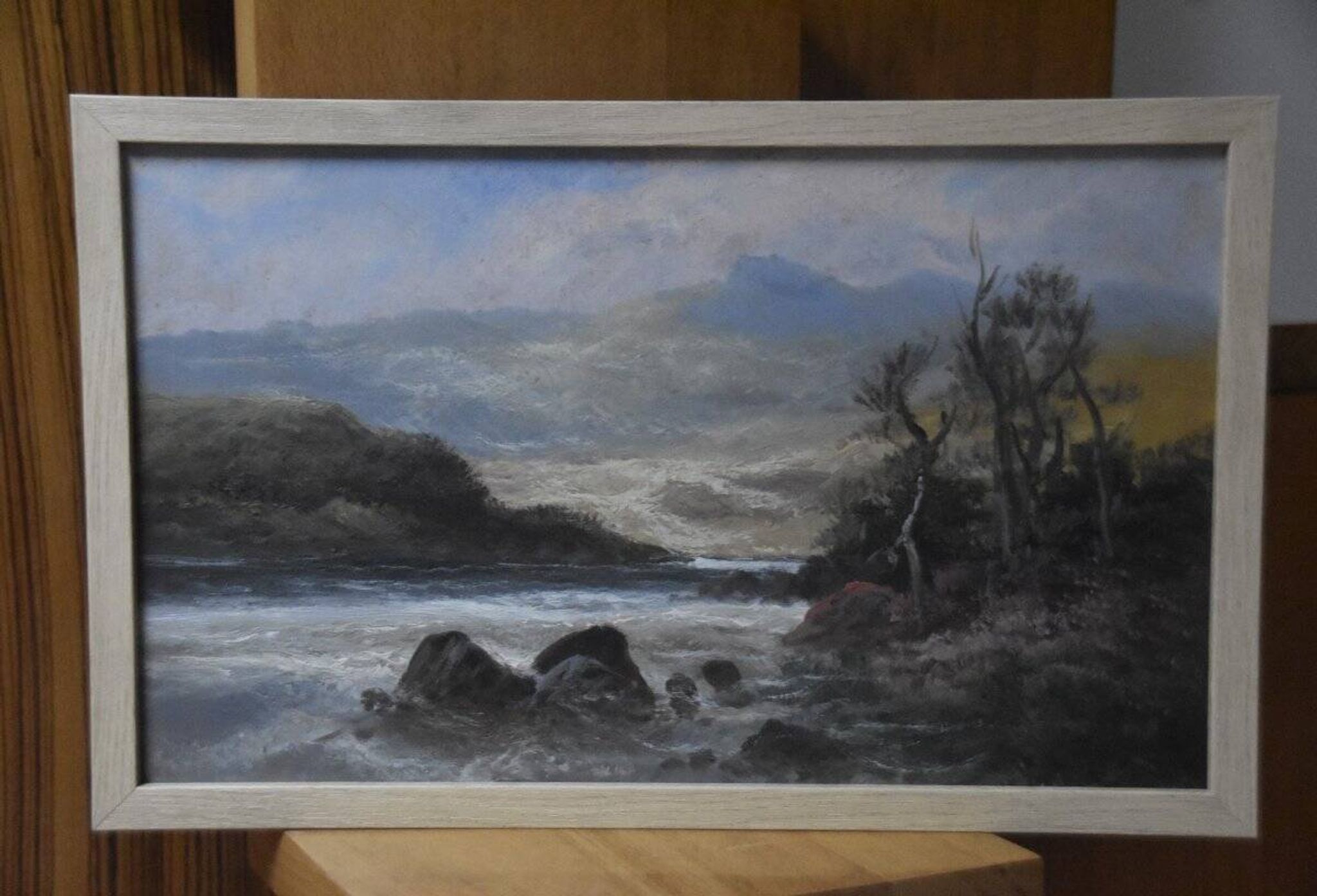 French school, late 19th century, Landscape by a river, oil on paper